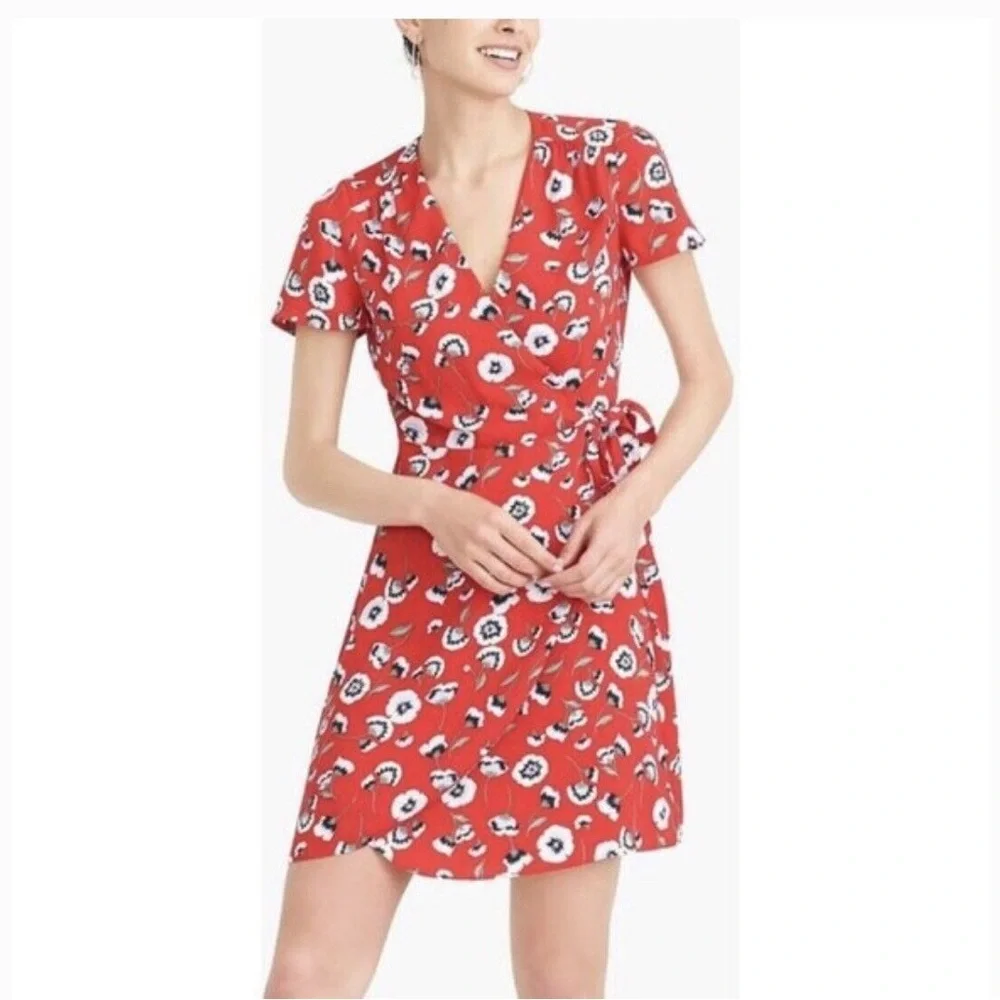 J. Crew Printed‎ wrap dress Poppy Lilac Multi Size 0